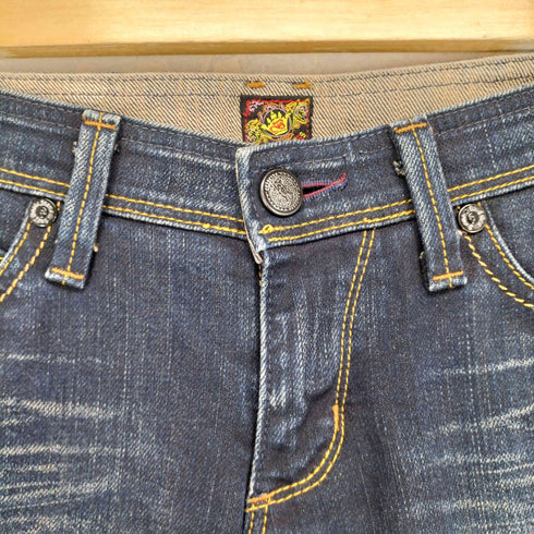 BRAPPERS バックポケット刺繍ローライズフレアデニムパンツ Y2K レディース 28