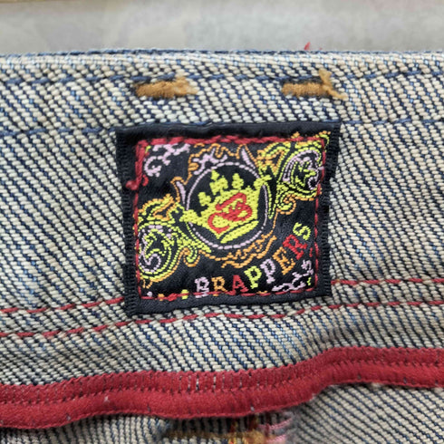 BRAPPERS バックポケット刺繍ローライズフレアデニムパンツ Y2K レディース 28