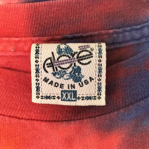 アローレ ALORE 90s USA製 マーブル タイダイ ピースプリントS/Sカットソー シングルステッチ メンズ JPN:XXL