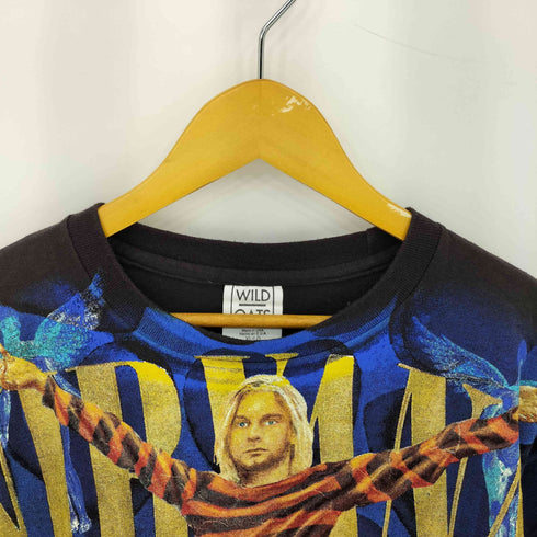 WILD OATS 90s NIRVANA 両面 オーバープリント シングルステッチ 半袖Tシャツ メンズ XL