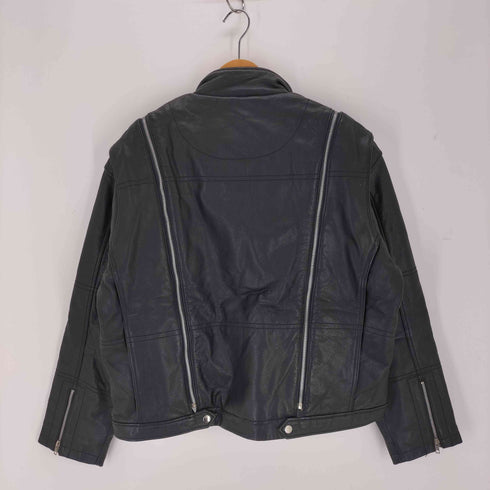 ZONE USA REAL LEATHER 本革 ジップデザインライダースジャケット メンズ JPN:L