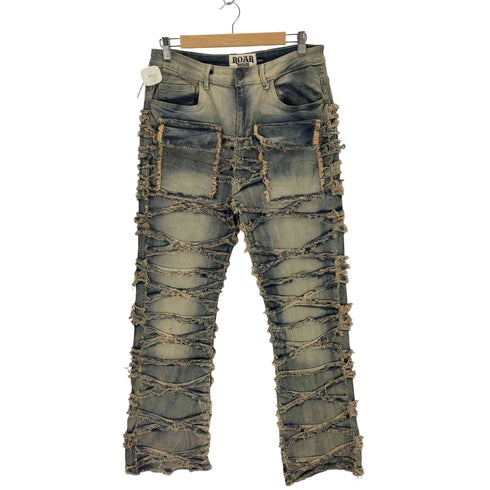 ロアー roar ROAR denim STACKED JEANS ウミヘビ フリンジデニム メンズ 34x33