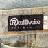 RealBvoice レザーパッチ ロゴプリントデニム メンズ 32