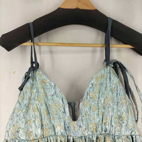 カロリナグレイサー CAROLINA GLASER ラメ バックリボン キャミソール ワンピース レディース import:M