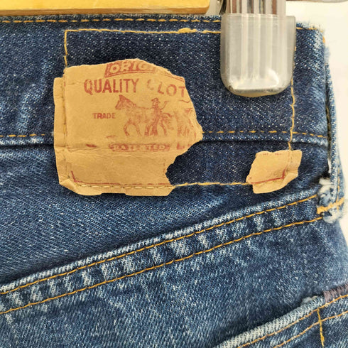 リーバイス Levis 70S 302 ボタン裏刻印無 SCOVILL ZIP ポケット裏 シングル BIG E 赤耳 フロント スナップボタン オレンジステッチ ジップフライ デニムパンツ ボーイズ規格 レディース