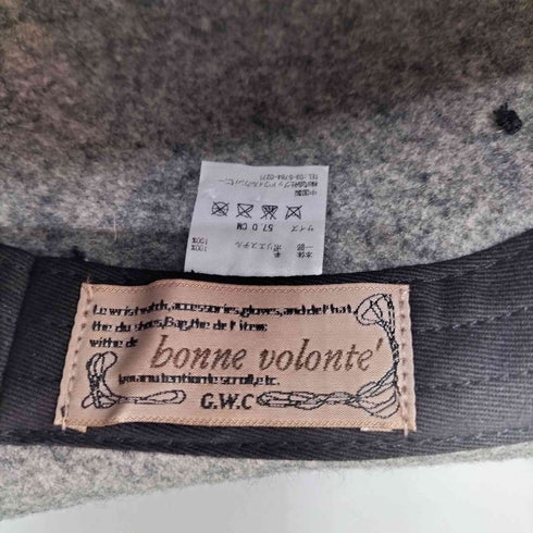 bonne volonte スカーフ付き ウール バケットハット レディース 57cm