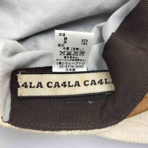 カシラ CA4LA リネン混 ジャガード ひも付き ハット キャップ レディース JPN:42