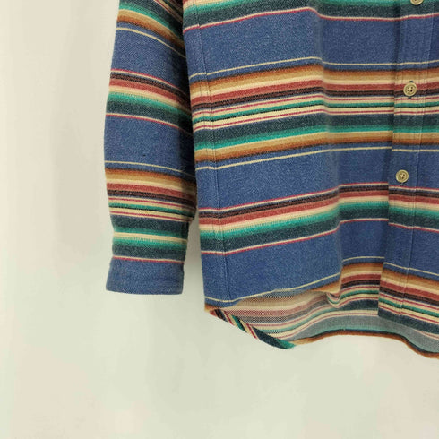 ミスタージェントルマン MISTERGENTLEMAN マルチボーダー L/S シャツ メンズ L