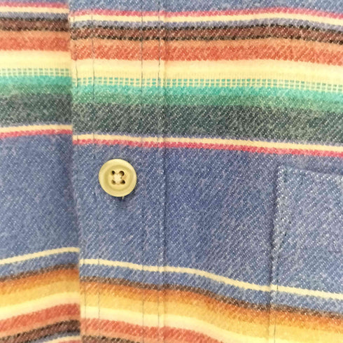 ミスタージェントルマン MISTERGENTLEMAN マルチボーダー L/S シャツ メンズ L