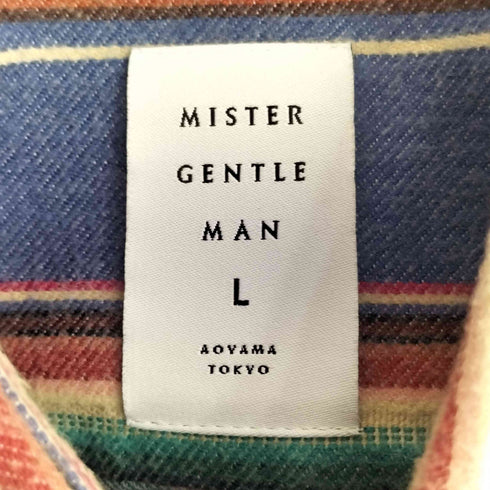 ミスタージェントルマン MISTERGENTLEMAN マルチボーダー L/S シャツ メンズ L