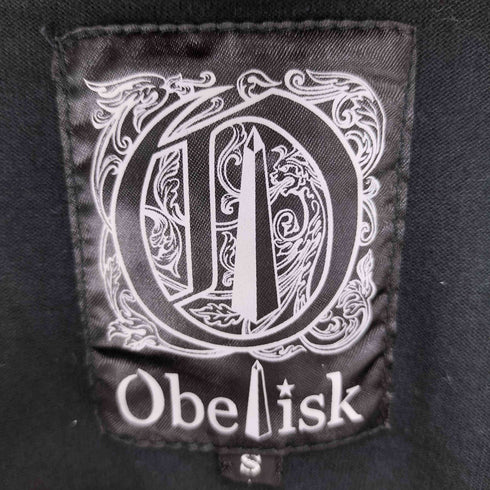 オベリスク Obelisk 00s Y2K archive ハーフジップ ダメージ加工 ドクロ/スカル S/S カットソー メンズ JPN:S