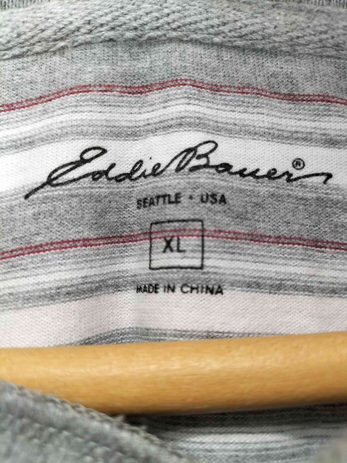 エディーバウアー Eddie Bauer ボーダー柄ヘンリーネックカットソー メンズ XL