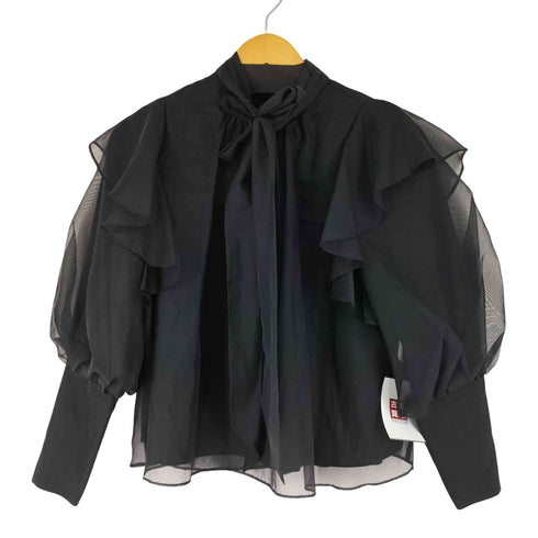リリーブラウン Lily Brown オーガンザラッフルフリルボウブラウス レディース ONE SIZE