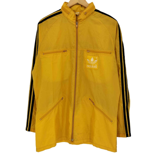 アディダス adidas 80s~90s 万国旗タグ トレフォイルロゴプリント スリーライン パッカブル 八の字ジップナイロンジャケット メンズ import:S