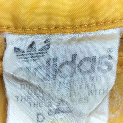 アディダス adidas 80s~90s 万国旗タグ トレフォイルロゴプリント スリーライン パッカブル 八の字ジップナイロンジャケット メンズ import:S
