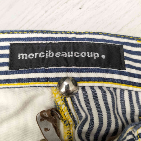 メルシーボークー mercibeaucoup ヒッコリー ストライプ サルエル パンツ レディース JPN:M