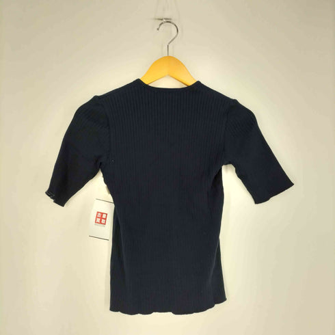 バーバリーブルーレーベル BURBERRY BLUE LABEL コットンナイロン Vネックニット レディース import:M