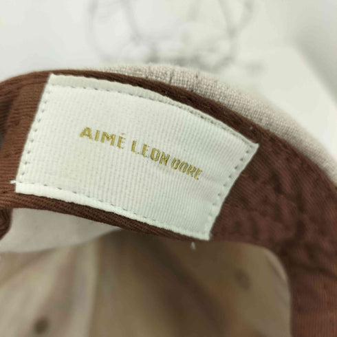 エメレオンドレ AIME LEON DORE レザー切替 刺繍スナップバックキャップ メンズ