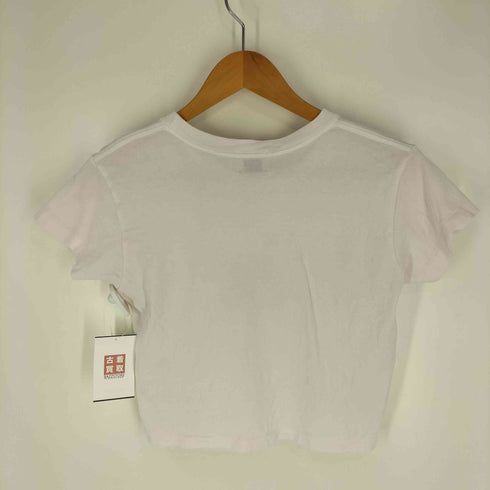 シーケーカルバンクライン ck Calvin Klein 90S 袖裾シングル ロゴプリント ショート丈 クルーネックTシャツ レディース import:M