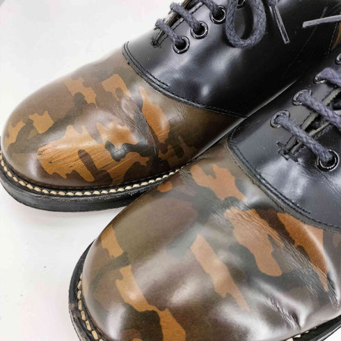 リーガル REGAL Shoe & Co. レザー カモ切替プレーントゥシューズ メンズ 25 1/2