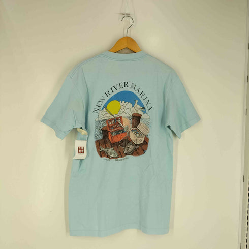 アンビル Anvil 90S USA製 NEW RIVER MARINA ポケット Tシャツ シングルステッチ メンズ import:L