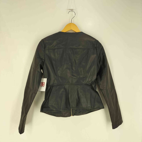 ザラ ZARA フェイクレザー ペプラムジャケット レディース import:M