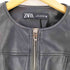 ザラ ZARA フェイクレザー ペプラムジャケット レディース import:M
