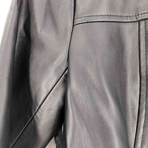 ザラ ZARA フェイクレザー ペプラムジャケット レディース import:M