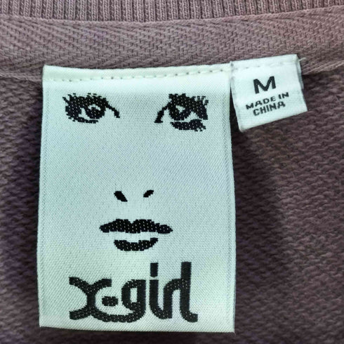 エックスガール X-girl OVAL LOGO FADED ZIP UP SWEAT TOP ハーフジップ スウェット レディース JPN:M