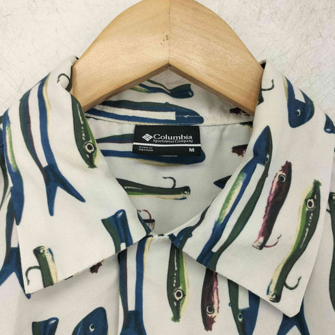 コロンビア Columbia 魚 釣り針 オープンカラー フィッシングシャツ メンズ import:M