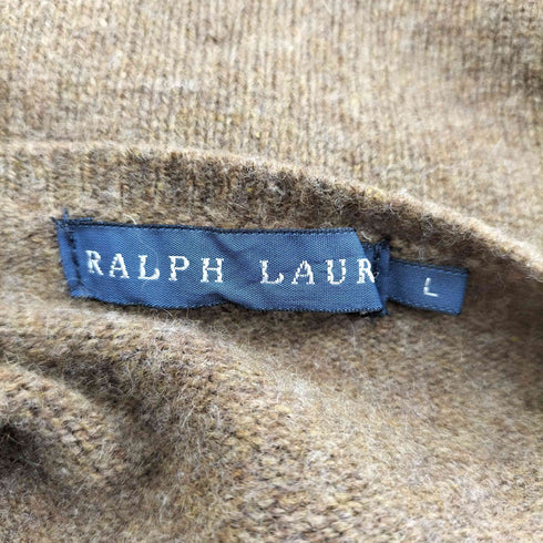 ラルフローレン RALPH LAUREN ポニー刺繍ロゴ アンゴラ混 カーディガン レディース L