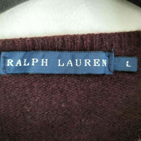 ラルフローレン RALPH LAUREN ポニー刺繍ロゴ アンゴラ混 カーディガン レディース L