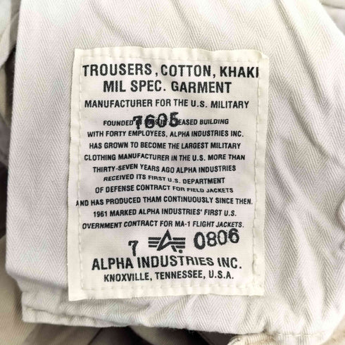 アルファインダストリーズ ALPHA INDUSTRIES ボタンフライ チノパン レディース 28X34