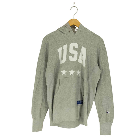 チャンピオン Champion REVERSE WEAVE フロントプリントプルオーバーパーカー メンズ M