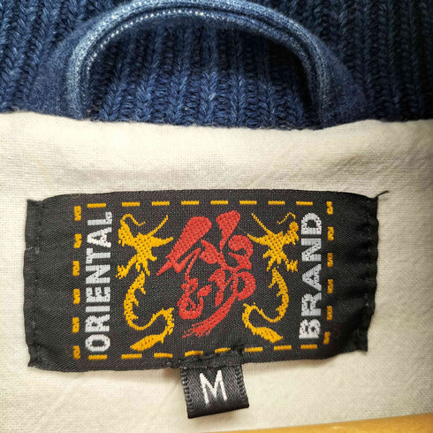 オリエンタルブランドニシキ ORIENTAL BRAND 錦 和柄 刺繍 インディゴ ショールカラーカーディガン メンズ JPN:M
