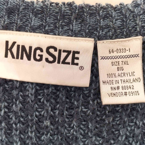 90s KING SIZE アクリル ダメージ加工 ニットベスト メンズ 7XL
