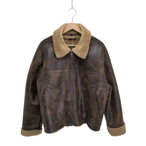 ザラ ZARA フェイクムートンジャケット メンズ JPN:S