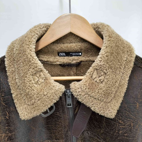 ザラ ZARA フェイクムートンジャケット メンズ JPN:S