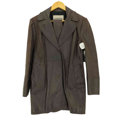 コスチュームナショナル CoSTUME NATIONAL イタリア製 3B 裏地キルティング カウレザー ミドルコート レディース EUR:42