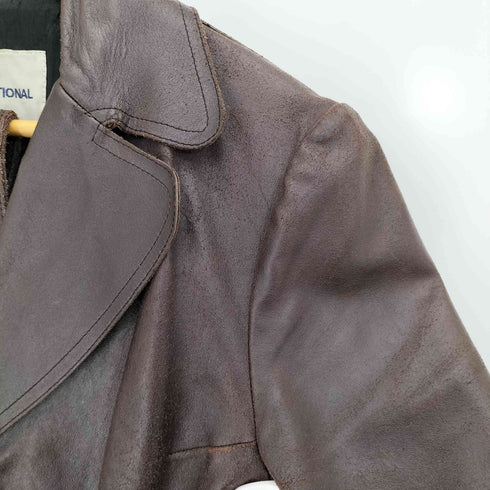 コスチュームナショナル CoSTUME NATIONAL Made in Italy cow leatherイタリア製 3B 裏地キルティング カウレザー ミドルコート レディース EUR:42