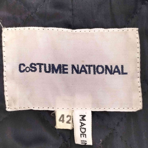 コスチュームナショナル CoSTUME NATIONAL Made in Italy cow leatherイタリア製 3B 裏地キルティング カウレザー ミドルコート レディース EUR:42