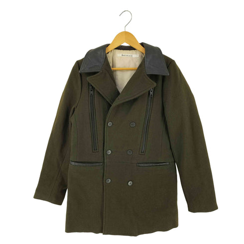ナイスコレクティブ NICE COLLECTIVE made in usa 襟レザー ピーコート メンズ JPN:S