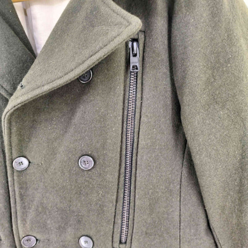 ナイスコレクティブ NICE COLLECTIVE made in usa 襟レザー ピーコート メンズ JPN:S