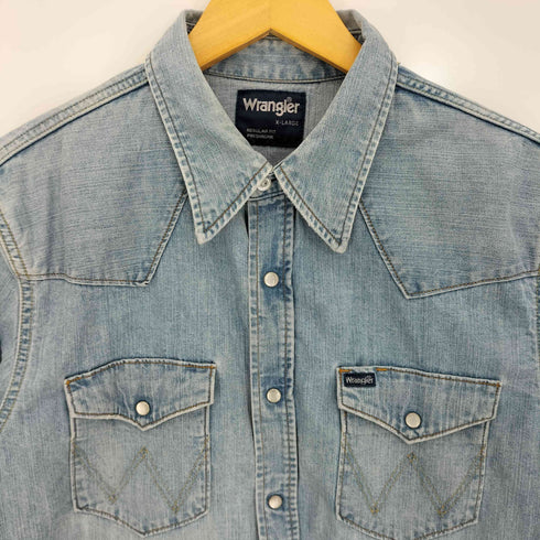 ラングラー Wrangler ウォッシュ加工 デニム ウエスタンシャツ メンズ import:XL