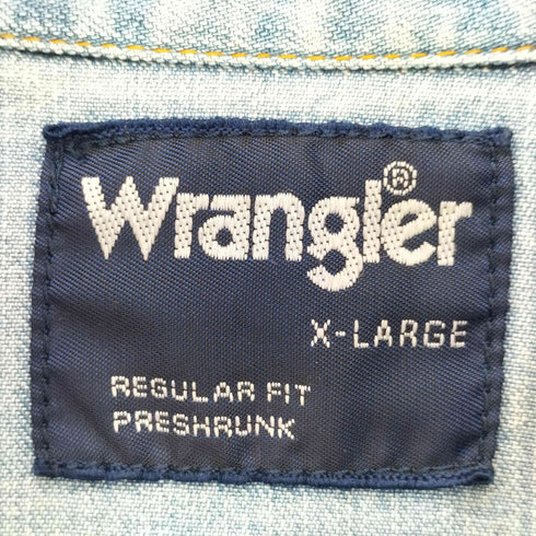 ラングラー Wrangler ウォッシュ加工 デニム ウエスタンシャツ メンズ import:XL
