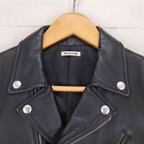 フリークスストア FREAKS STORE lamb leather ラムレザーダブルライダースジャケット レディース S