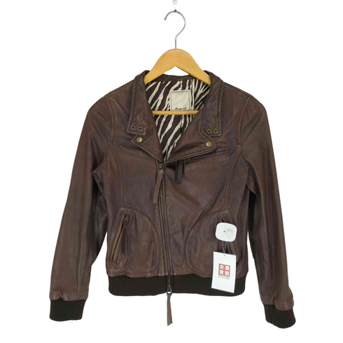 ルージュヴィフ Rouge vif lamb leather ラムレザーダブルライダースジャケット レディース 36