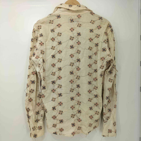 アユイテ AYUITE 00s Y2K フラワー 刺繍 フリンジ デザイン L/S ウエスタン シャツ メンズ JPN:M