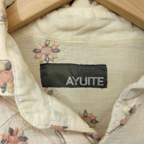 アユイテ AYUITE 00s Y2K フラワー 刺繍 フリンジ デザイン L/S ウエスタン シャツ メンズ JPN:M