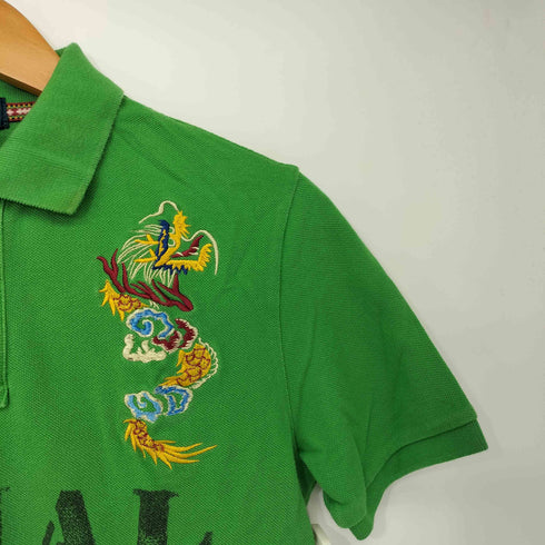 ポロバイラルフローレン Polo by RALPH LAUREN 虎 龍 刺繍 星条旗 パッチ ステンシル デザイン ポロシャツ メンズ JPN:M